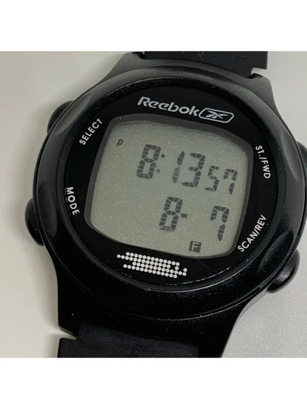 Reebok men’s quartz digital watch 42mm day date black tone resin band running